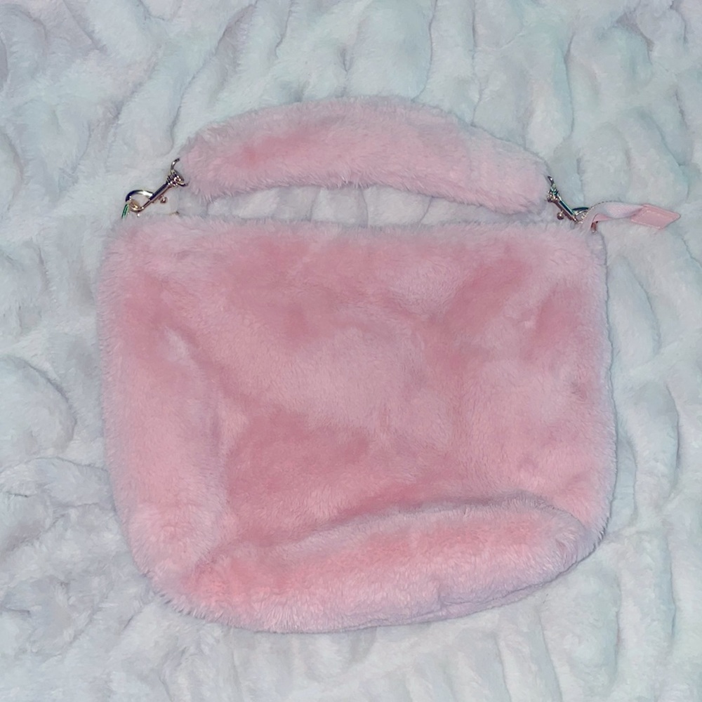 pink fuzzy ugg bag